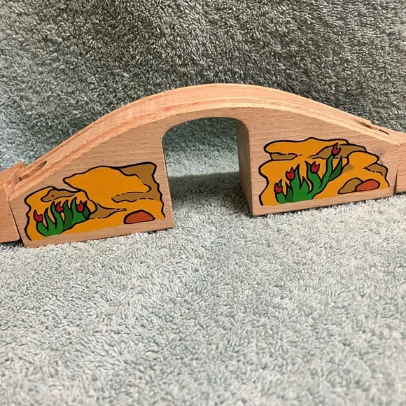 Wooden Bridge Train Toy with Painted Details. Brio? - Picture 3 of 9